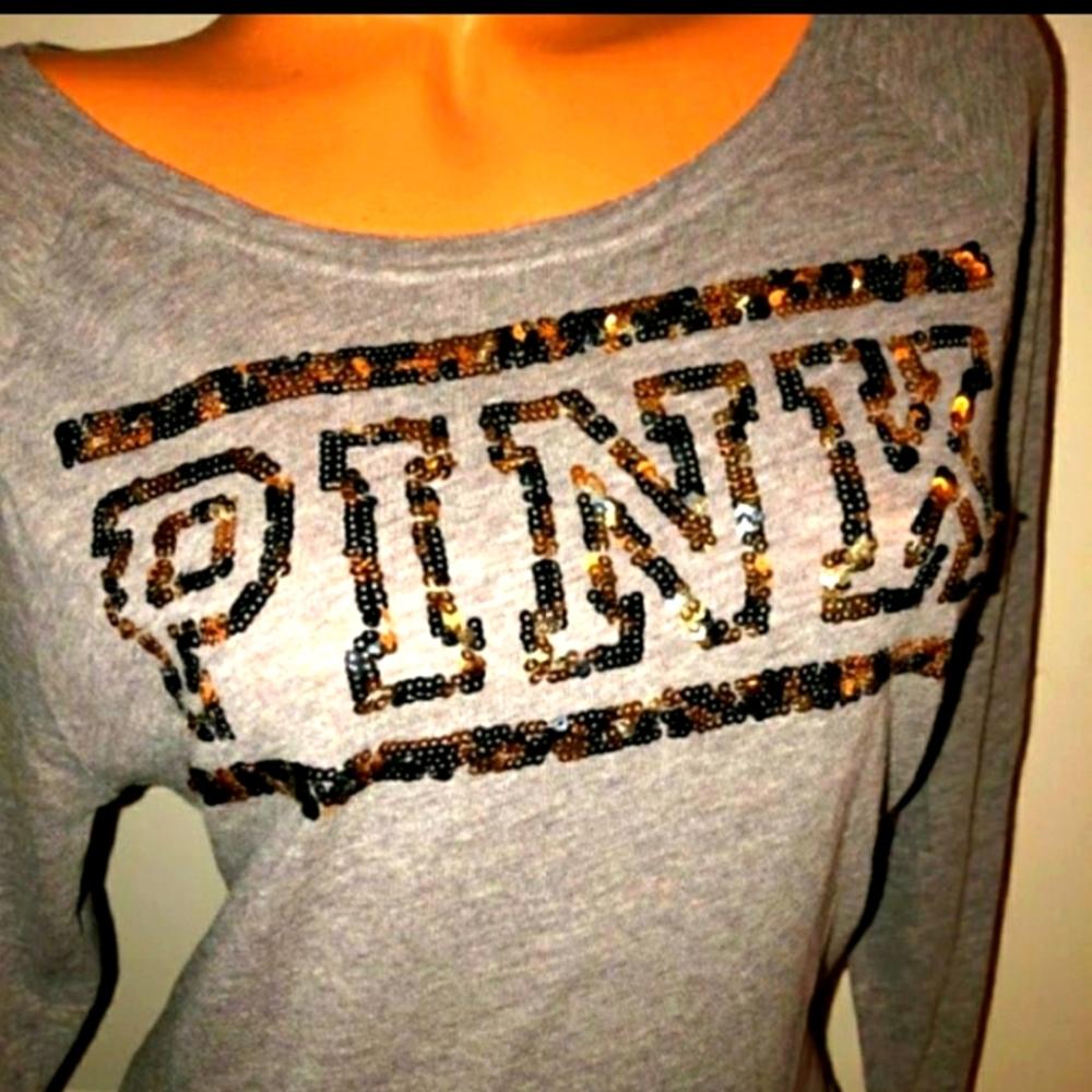 PINK VICTORIA SECRET BLING LONG SLEEVE SWEATSHIRT